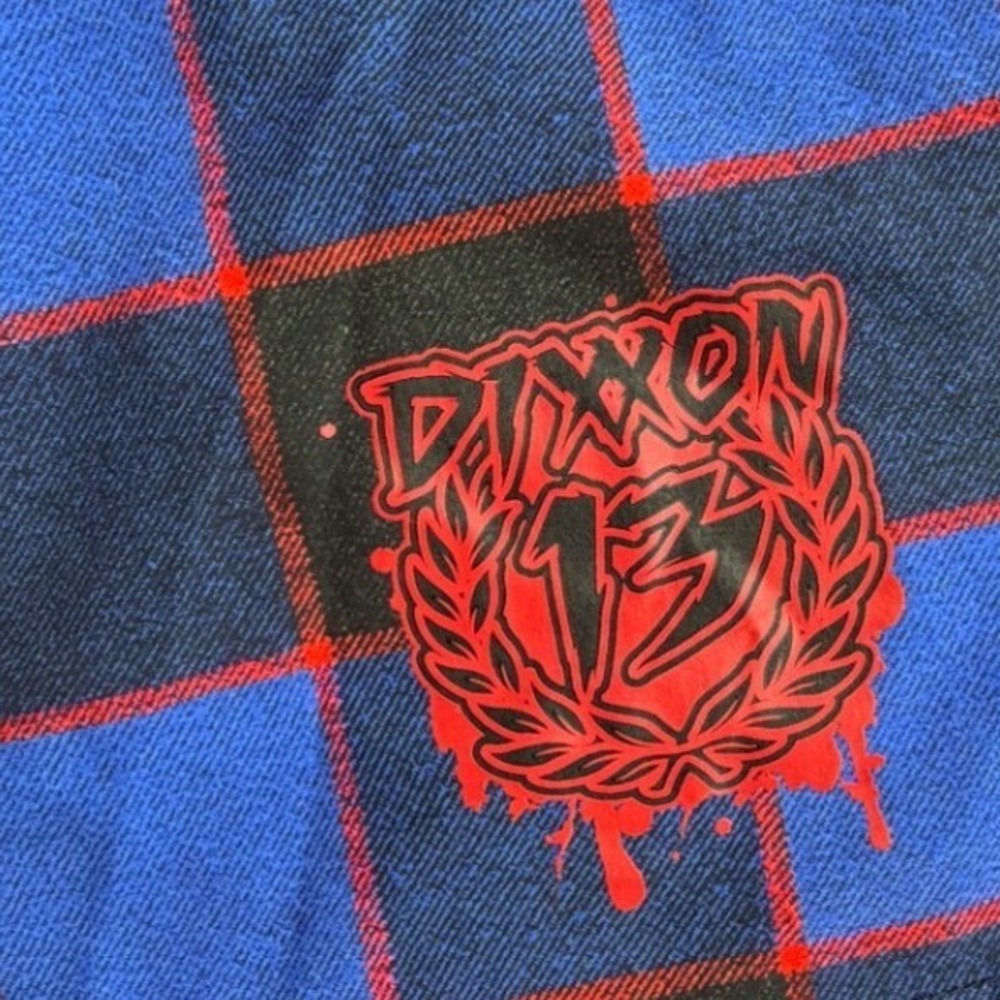 Dixxon Flannel Co Jason Friday the 13th Board Shorts Blue Black Plaid Mens 42 - Picture 4 of 7